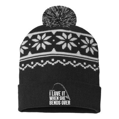 Funny Fishing Design For   Fisherman Fishing Rod USA-Made Snowflake Beanie