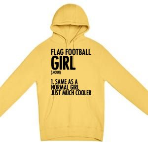 Flag Football Definition American Football Player Meaningful Gift Premium Pullover Hoodie