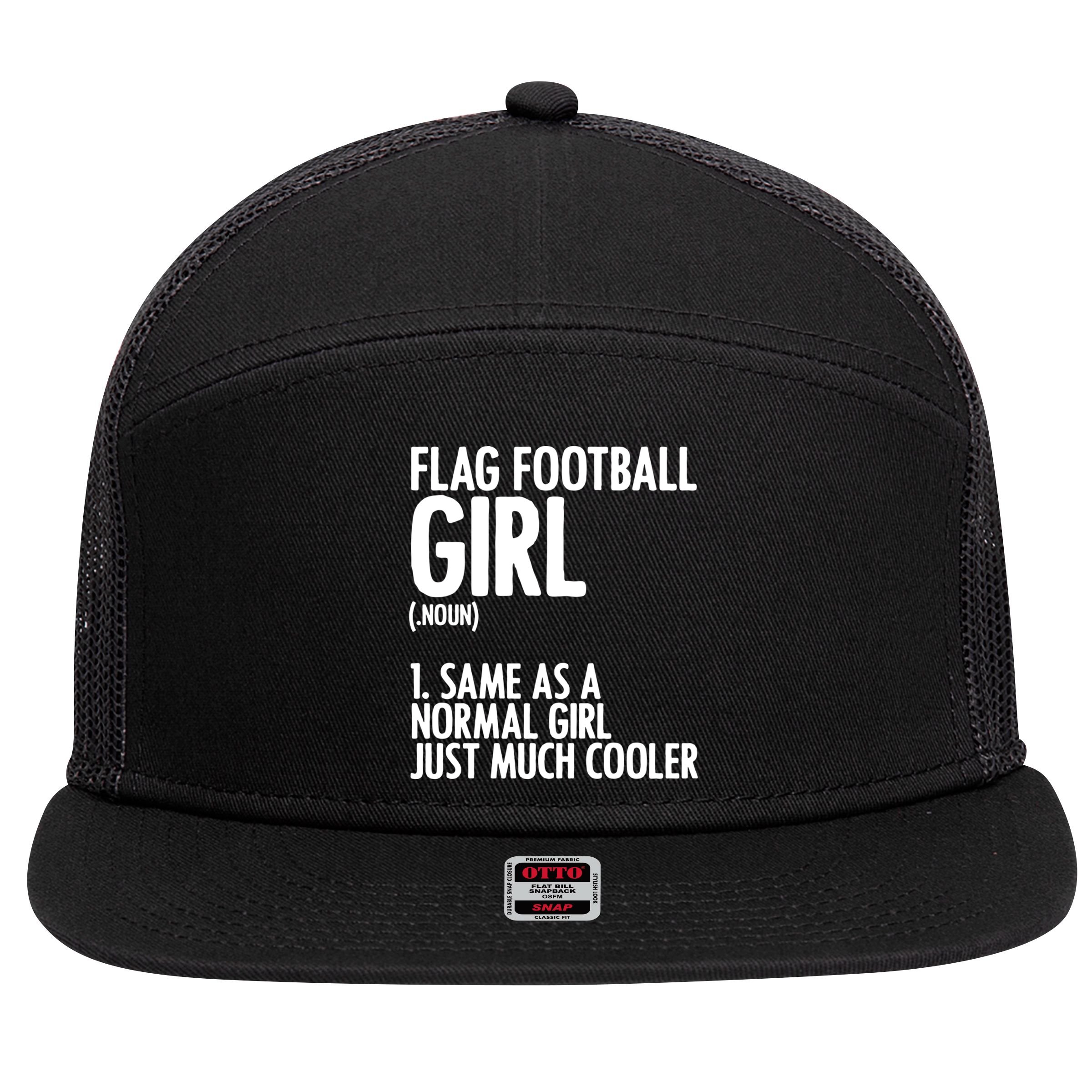 Flag Football Definition American Football Player Meaningful Gift 7 Panel Mesh Trucker Snapback Hat