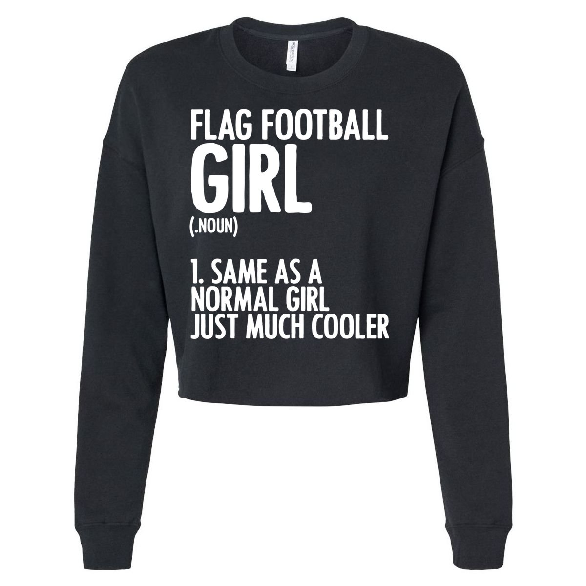 Flag Football Definition American Football Player Meaningful Gift Cropped Pullover Crew