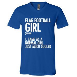 Flag Football Definition American Football Player Meaningful Gift V-Neck T-Shirt