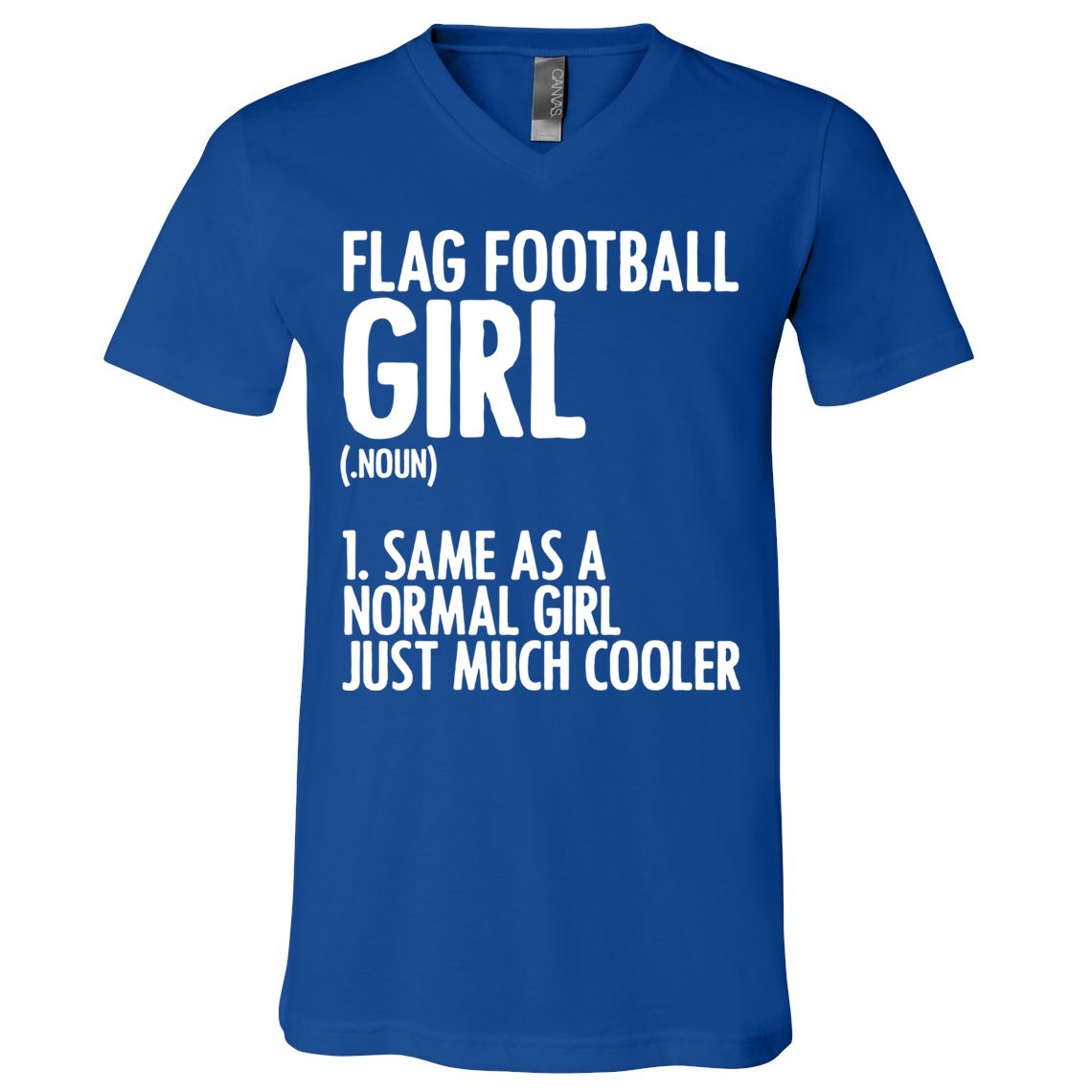 Flag Football Definition American Football Player Meaningful Gift V-Neck T-Shirt