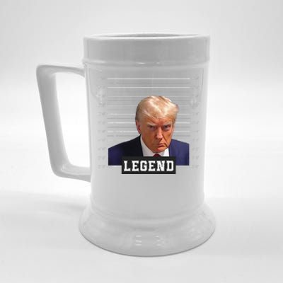 Funny Free Donald Trump Mug Shot Republican President MAGA 2024 Cute Beer Stein