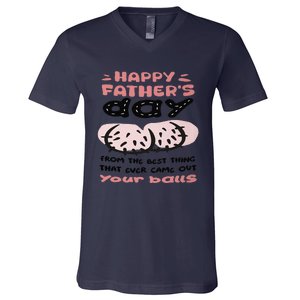 Funny FatherS Day From The Best Thing That Ever Came Out Your Balls V-Neck T-Shirt