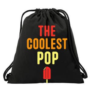 Funny Fathers Day The Coolest Pop Drawstring Bag