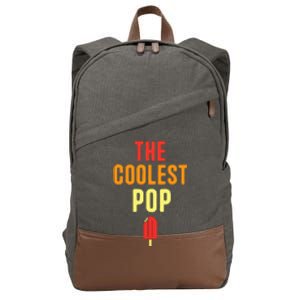 Funny Fathers Day The Coolest Pop Cotton Canvas Backpack