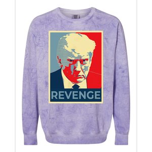 Funny Free Donald Trump Mug Shot Republican Revenge MAGA 2024 Colorblast Crewneck Sweatshirt