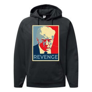 Funny Free Donald Trump Mug Shot Republican Revenge MAGA 2024 Performance Fleece Hoodie