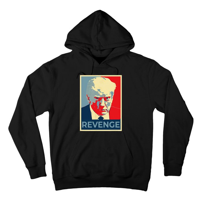 Funny Free Donald Trump Mug Shot Republican Revenge MAGA 2024 Hoodie