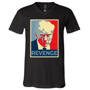 Funny Free Donald Trump Mug Shot Republican Revenge MAGA 2024 V-Neck T-Shirt