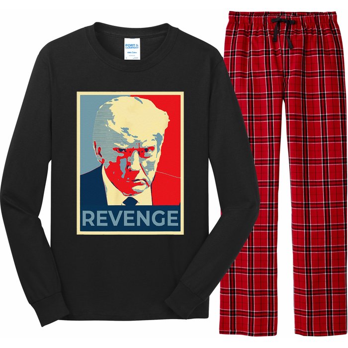 Funny Free Donald Trump Mug Shot Republican Revenge MAGA 2024 Long Sleeve Pajama Set