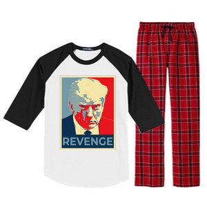 Funny Free Donald Trump Mug Shot Republican Revenge MAGA 2024 Raglan Sleeve Pajama Set