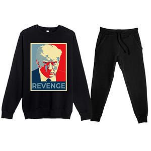 Funny Free Donald Trump Mug Shot Republican Revenge MAGA 2024 Premium Crewneck Sweatsuit Set