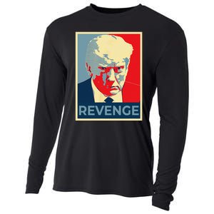 Funny Free Donald Trump Mug Shot Republican Revenge MAGA 2024 Cooling Performance Long Sleeve Crew