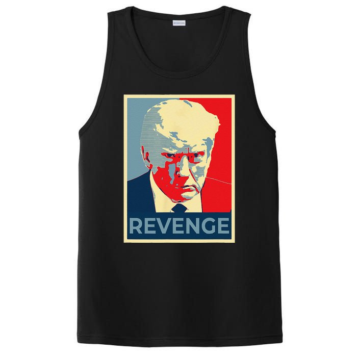 Funny Free Donald Trump Mug Shot Republican Revenge MAGA 2024 PosiCharge Competitor Tank