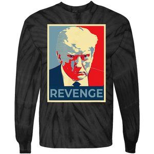 Funny Free Donald Trump Mug Shot Republican Revenge MAGA 2024 Tie-Dye Long Sleeve Shirt