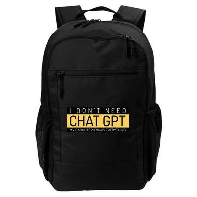 Funny Fathers Day Nerd Gift From Daughter To Dad Chat GPT Backpack