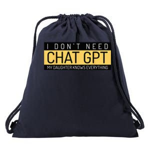 Funny Fathers Day Nerd Gift From Daughter To Dad Chat GPT Drawstring Bag