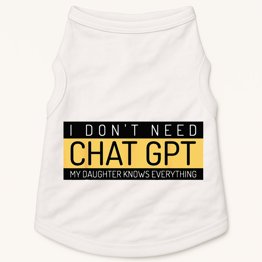 Funny Fathers Day Nerd Gift From Daughter To Dad Chat GPT Doggie Tank