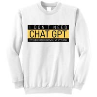 Funny Fathers Day Nerd Gift From Daughter To Dad Chat GPT Sweatshirt