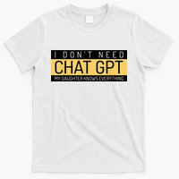 Funny Fathers Day Nerd Gift From Daughter To Dad Chat GPT T-Shirt