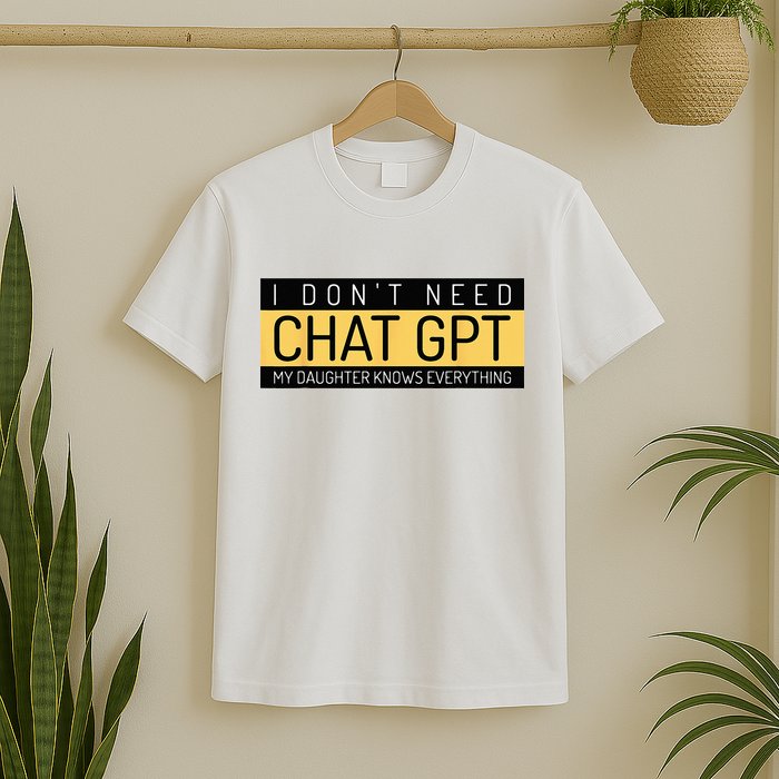 Funny Fathers Day Nerd Gift From Daughter To Dad Chat GPT T-Shirt
