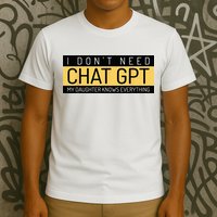 Funny Fathers Day Nerd Gift From Daughter To Dad Chat GPT T-Shirt