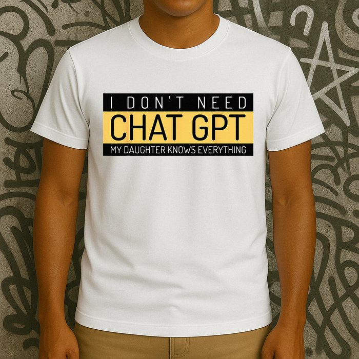 Funny Fathers Day Nerd Gift From Daughter To Dad Chat GPT T-Shirt