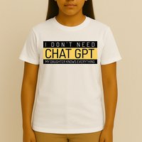 Funny Fathers Day Nerd Gift From Daughter To Dad Chat GPT T-Shirt