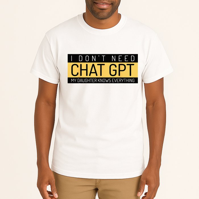 Funny Fathers Day Nerd Gift From Daughter To Dad Chat GPT Tall T-Shirt