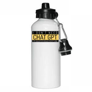 Funny Fathers Day Nerd Gift From Daughter To Dad Chat GPT Aluminum Water Bottle