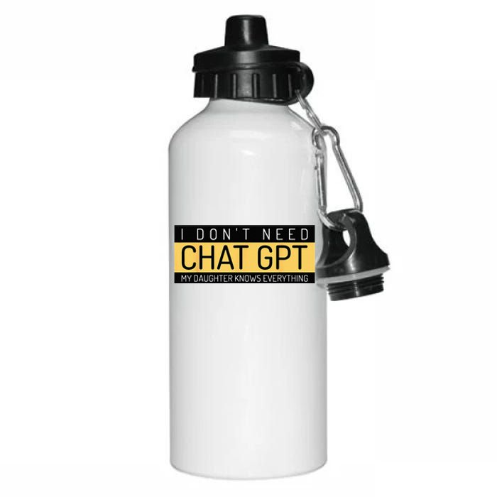 Funny Fathers Day Nerd Gift From Daughter To Dad Chat GPT Aluminum Water Bottle