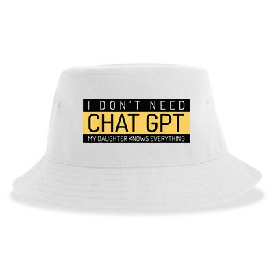 Funny Fathers Day Nerd Gift From Daughter To Dad Chat GPT Sustainable Bucket Hat