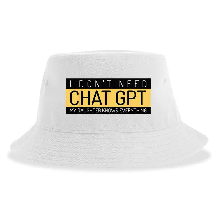 Funny Fathers Day Nerd Gift From Daughter To Dad Chat GPT Sustainable Bucket Hat