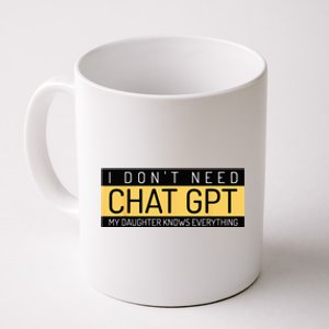 Funny Fathers Day Nerd Gift From Daughter To Dad Chat GPT Coffee Mug