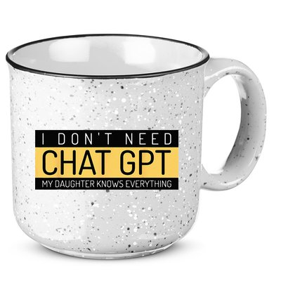 Funny Fathers Day Nerd Gift From Daughter To Dad Chat GPT 15oz Campfire Ceramic Mug