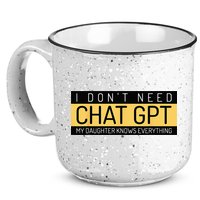 Funny Fathers Day Nerd Gift From Daughter To Dad Chat GPT 15oz Campfire Ceramic Mug