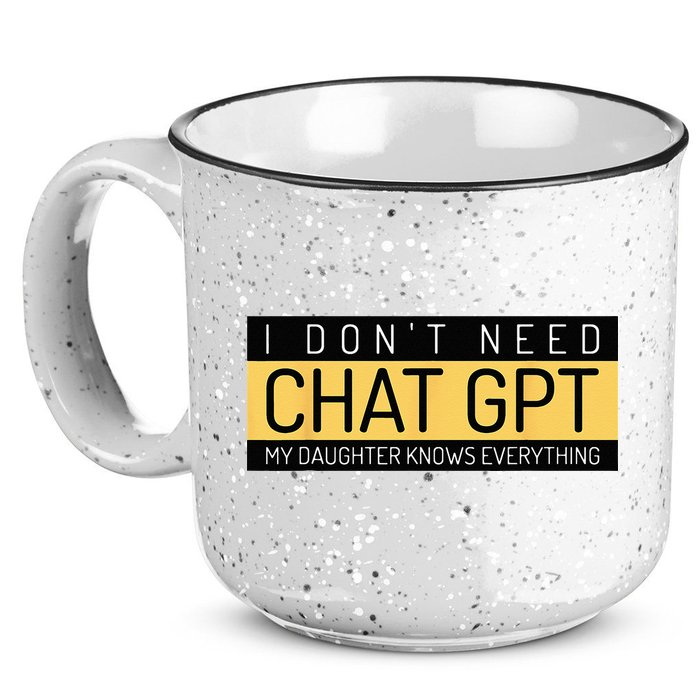 Funny Fathers Day Nerd Gift From Daughter To Dad Chat GPT 15oz Campfire Ceramic Mug