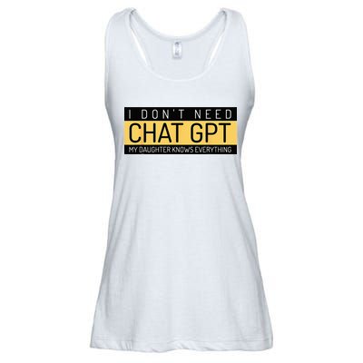 Funny Fathers Day Nerd Gift From Daughter To Dad Chat GPT Ladies Essential Flowy Tank