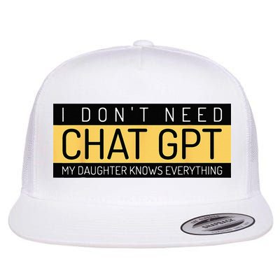 Funny Fathers Day Nerd Gift From Daughter To Dad Chat GPT Flatbill Hat