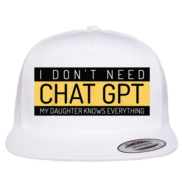 Funny Fathers Day Nerd Gift From Daughter To Dad Chat GPT Flatbill Hat