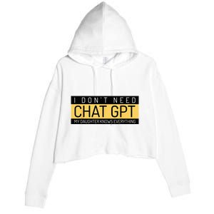 Funny Fathers Day Nerd Gift From Daughter To Dad Chat GPT Crop Fleece Hoodie