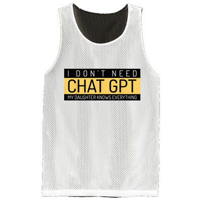 Funny Fathers Day Nerd Gift From Daughter To Dad Chat GPT Mesh Reversible Basketball Jersey Tank