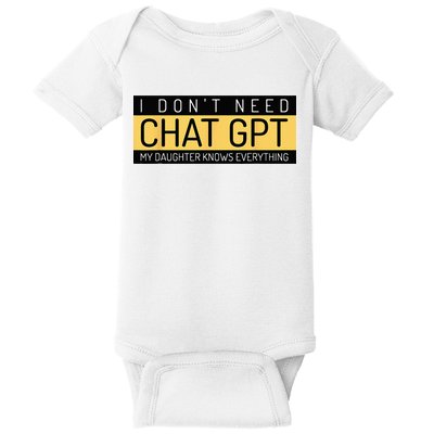 Funny Fathers Day Nerd Gift From Daughter To Dad Chat GPT Baby Bodysuit