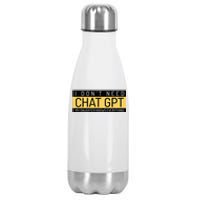 Funny Fathers Day Nerd Gift From Daughter To Dad Chat GPT Stainless Steel Insulated Water Bottle