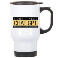 Funny Fathers Day Nerd Gift From Daughter To Dad Chat GPT Stainless Steel Travel Mug