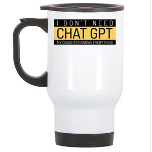 Funny Fathers Day Nerd Gift From Daughter To Dad Chat GPT Stainless Steel Travel Mug