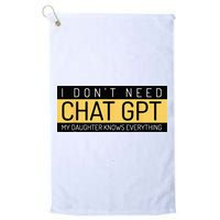 Funny Fathers Day Nerd Gift From Daughter To Dad Chat GPT Golf Towel