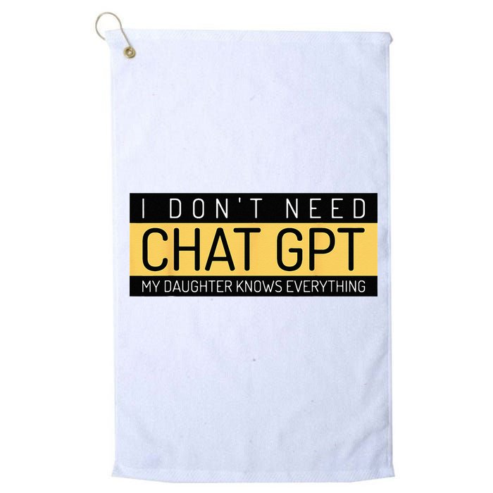 Funny Fathers Day Nerd Gift From Daughter To Dad Chat GPT Golf Towel