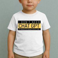 Funny Fathers Day Nerd Gift From Daughter To Dad Chat GPT Toddler T-Shirt